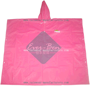 pink rain poncho-pink waterproof poncho supplier